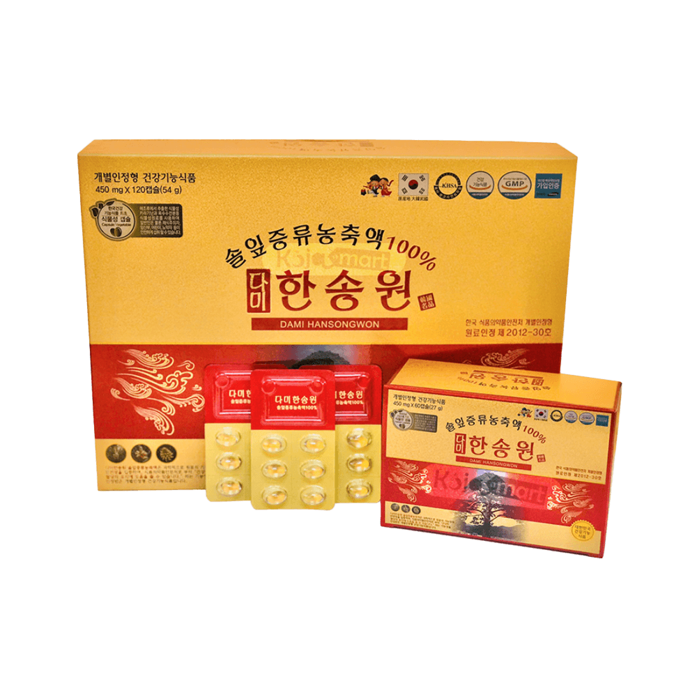 Tinh Dầu Thông đỏ Chính Phủ Dami Hansongwon 120 Viên